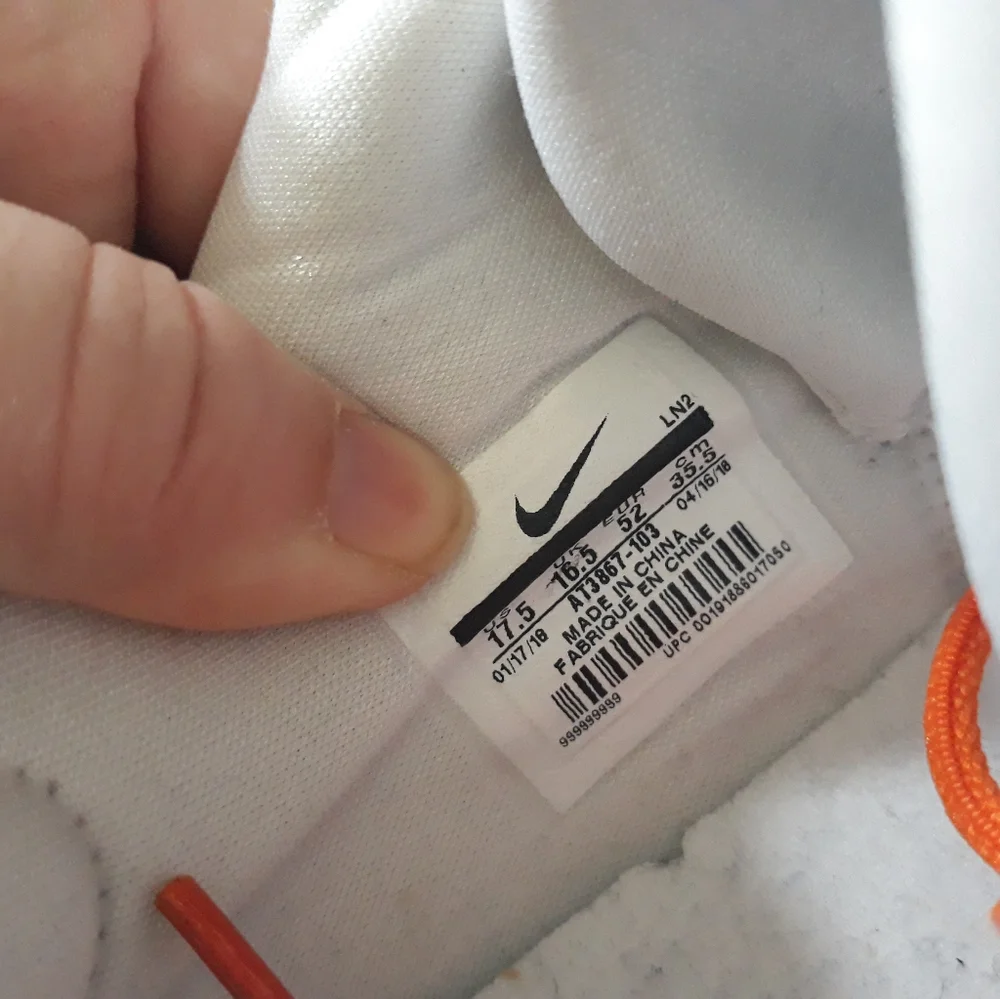Nike Hyperdunk X Low TB White/Orange Basketball Shoes Size 17.5 AT3867-103 Rare - Picture 4 of 7